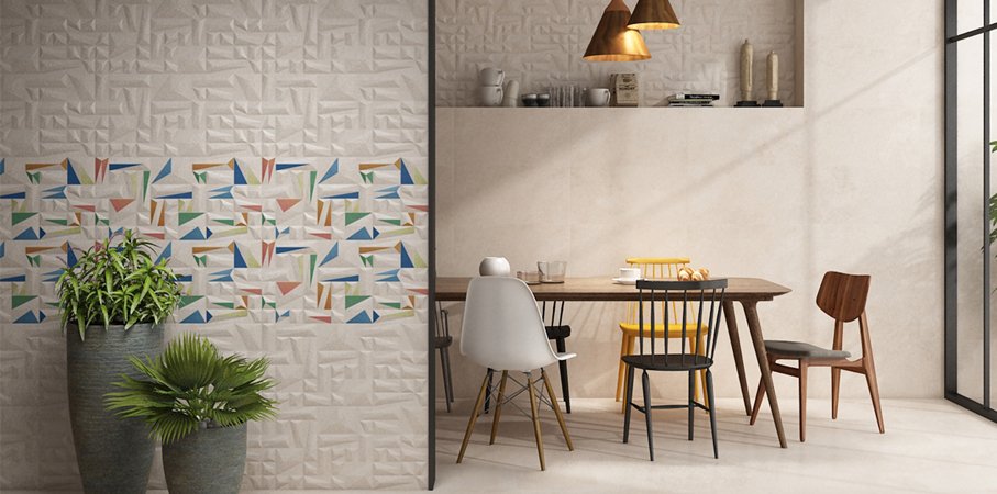 Refreshing reflections of high gloss porcelain floor tiles